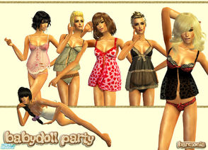 Sims 2 — Babydoll Party by Harmonia — ~6 babydoll ~1 new mesh