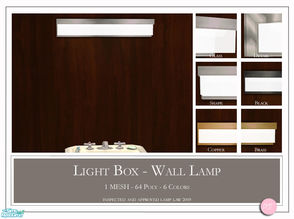 Sims 2 — Light Box Wall Lamp by DOT — Light Box Wall Lamp. 1 MESH Plus Recolors. Sims 2 by DOT of The Sims Resource. TSR