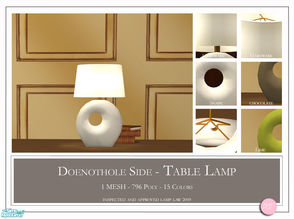 Sims 2 — Doenothole Side Table Lamp by DOT — Doenothole Side Table Lamp. 1 MESH Plus Recolors. Sims 2 by DOT of The Sims