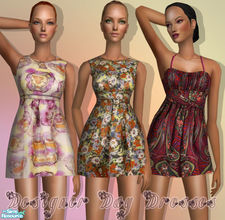 Sims 2 — Designer Day Dresses by b-bettina — Nothing says spring quite like vibrant printed outfits like these