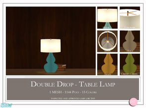 Sims 2 — Double Drop Table Lamp by DOT — Double Drop Table Lamp. 1 MESH Plus Recolors. Sims 2 by DOT of The Sims
