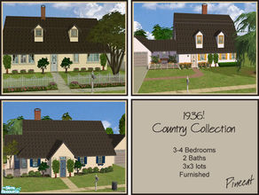 Sims 2 — 1936! Country Collection, furnished by Pinecat — These plans are inspired by those in a 1936 architectural