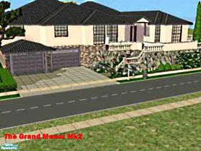 Sims 2 — The Grand Manor Mk2 by clairkp — Split Level Home, Double garage, Media Room, Laundry, Swimming pool, Spa, Pond,