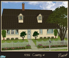 Sims 2 — 1936!  Country Home #1, unfurnished by Pinecat — This was the cover home and House of the Month in August 1936!