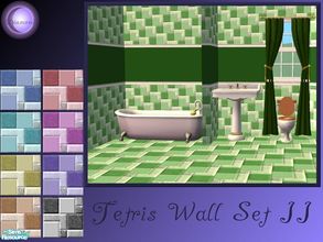Sims 2 — D2DTetris Wall Set II by D2Diamond — Nine designer tiled walls for your homes. Look for the lighter colorations
