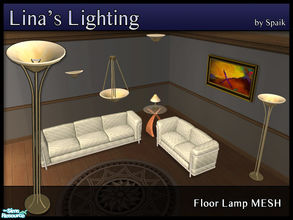 Sims 2 — Lina\'s Lighting - Floor Lamp MESH by Spaik — Floor lamp, in modern style, made of marble-like glass and metal.