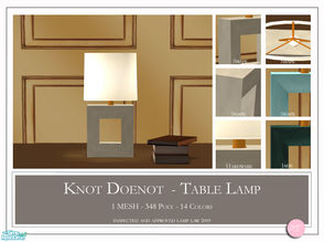 Sims 2 — KnotDoenot Table Lamp by DOT — KnotDoenot Table Lamp. 1 MESH Plus Recolors. Sims 2 by DOT of The Sims Resource.