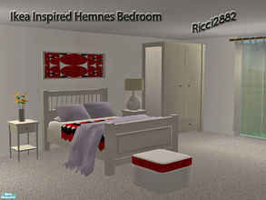 Sims 2 — Ikea Inspired Hemnes Bedroom by TheNumbersWoman — Inspired by Ikea, priced for our very broke sims, the college