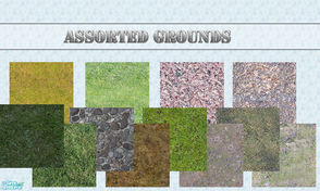 Sims 2 — Assorted Grounds  by FrozenStarRo — A set of assorted ground coverings, from grass to dirt, autumn leaves and