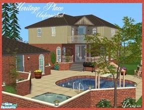 Sims 2 — Heritage Place Unfurnished by iZazu — Large home with 3 bedrooms, 2 baths and balcony on 2nd floor. Main floor