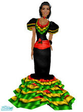 Sims 1 — Flamenco by frisbud — A \"re-imagining\" of the Maxis Spanish costume from the House Party costume