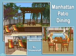 Sims 2 — Manhattan Patio Dining by Shakeshaft — A new patio dining set for your Sims to enjoy this Summer, set comprises