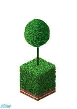 Sims 1 — The Sphere of Hedge Shrub by MasterCrimson_19 — This new object is a sphere shaped shrub at the top, and I made
