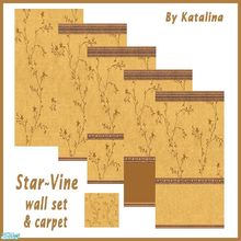 Sims 2 — Star-Vine walls and carpet by katalina — Delicate vines with stars in a Tuscan gold background. Enjoy!
