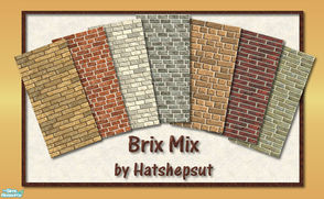 Sims 2 — Brix Mix Wall Set by hatshepsut — A set of textured brick walls available in 2 sizes.