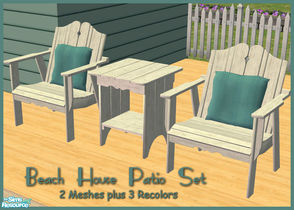 Sims 2 — Beach House Patio Set by kittyispretty69 — New mesh patio chair and endtable in a weathered white finish. Set