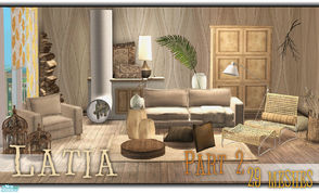 Sims 2 — Latia Living Part 2 by n-a-n-u — Finally a new set, and what a huge one! There are 29 new meshes waiting for