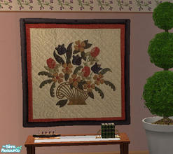 Sims 2 — Spring Themed Quilts - Flower Basket by Simaddict99 — flower basket quilt