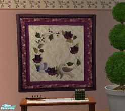 Sims 2 — Spring Themed Quilts - Purple Flowers by Simaddict99 — purple flowers quilt
