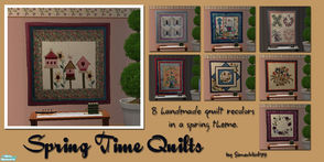Sims 2 — Spring Themed Quilts by Simaddict99 — 8 spring time quilt recolors for my wall quilt meshes
