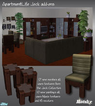 Sims 2 — Apartmentlife Jock Add-ons by Mutske — Set of Jock add-ons. AL required. 27 new meshes and 16 recolors.