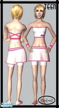 Sims 2 — Pink Teen Female Tennis Style Sportswear - 0 by xbexylexyx — Cute skirt and short combination tennis style