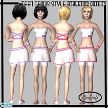 Sims 2 — Teen Female Tennis Style Sportswear by xbexylexyx — Cute skirt and short combination tennis style sportswear for