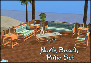Sims 2 — North Beach Patio Set by sim_man123 — New patio set, contains 9 items. End Table and Coffee Table both come in 3