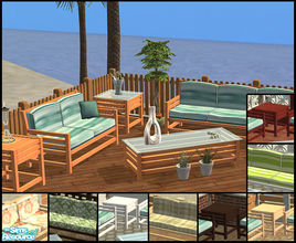 Sims 2 — North Beach Patio - Recolors by sim_man123 — A mix/match variety of recolors of my North Beach Patio Set. Each