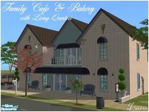 Sims 2 — Family Cafe and Bakery by iZazu — Family business with living quarters! Business is on main floor and has full
