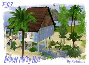 Sims 3 — Beach Party Hut  by katalina — This beach hut was made for the party animal in mind. Whether you're a bachelor