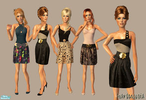 Sims 2 — Sophisticated by Harmonia — 4 Clothes for teens & 1 new mesh
