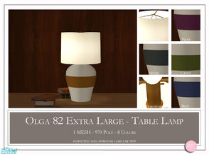 Sims 2 — Olga 82 Table Lamp by DOT — Olga 82 Table Lamp. 1 Extra Large Table Lamp Mesh, Plus Recolors. Sims 2 by DOT of