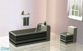 Sims 2 — Stripes Bathroom Collection - Sea Green by PeachKrysie — This is a recolor of Sunair\'s MML Bathroom B in Sea