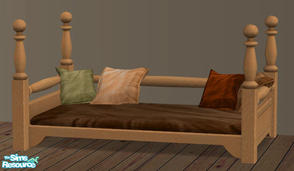 Sims 2 — Country Match Pet/Toddler bed - RC 5 by Simaddict99 — pillow rc in warm natural tones to match Maxis Oak wood