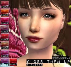 Sims 2 — Gloss Them Up - Lipgloss in 9 shades by dumlekola — A pretty lipgloss in 9 shades.