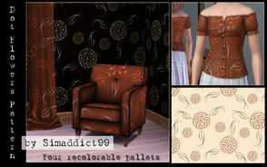Sims 3 — Dot Flowers by Simaddict99 — pretty dotted flower and curls pattern