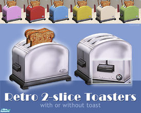 Sims 2 — Retro 2-Slice Toasters by Cashcraft — A retro toaster (with or without toast) in 6 classic colors. Add a little
