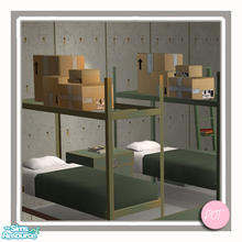 Sims 2 — PineCat Bomb Shelter Single Bed MESH by DOT — PineCat Bomb Shelter. Single Bed MESH-Rusted and Green. Bunk bed
