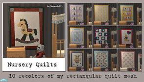 Sims 2 — Nursery Quilts by Simaddict99 — adorable nursery themed recolros of my rectangular/long wall quilt