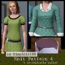 Sims 3 — Knit Pattern 4 by Simaddict99 — Intricate knit/crochet floral lace pattern. Use on sweaters, jackets or even