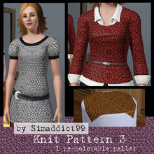 Sims 3 — Knit Pattern 3 by Simaddict99 — Intricate knit/crochet floral lace pattern. Use on sweaters, jackets or even