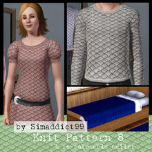 Sims 3 — Knit Pattern 8 by Simaddict99 — Small diamond knit pattern. Use on sweaters, jackets and even bedding for a