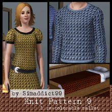 Sims 3 — Knit Pattern 9 by Simaddict99 — Cable knit pattern. Use on sweaters, jackets and even bedding for a cozy,