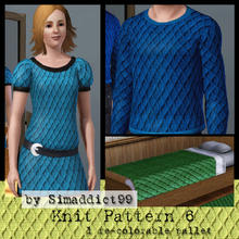 Sims 3 — Knit Pattern 6 by Simaddict99 — Raised diamond knit pattern. Use on sweaters, jackets or even bedding for a warm