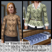Sims 3 — Knit Pattern 1 by Simaddict99 — Cute, pom-pom knit pattern. Use on sweaters, jackets or even bedding for a warm