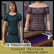 Sims 3 — Rushed by Simaddict99 — tuffted rushing pattern. use on blouses, dresses and more