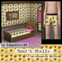 Sims 3 — Sand & Shells by Simaddict99 — fun beach themed pattern