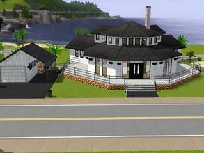 Sims 3 — Octagonal Living by simsboy9913 — This house features a 1 car garage with a car port, open planned living space,