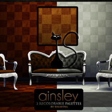 Sims 3 — Ainsley [Pattern] by Sinastra — This pattern has 3 recolorable palettes. It features a wooden checkerboard